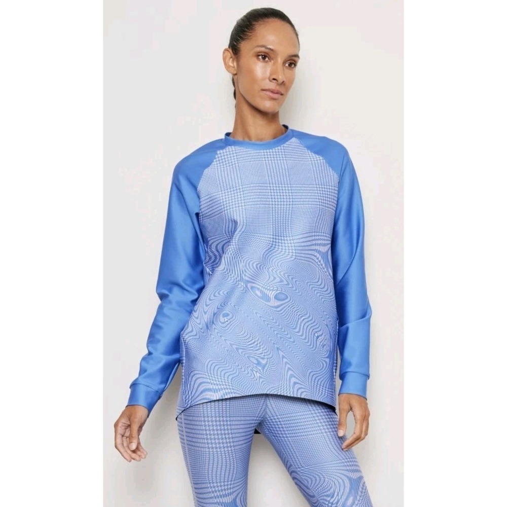 NEW Ultracor 3D CHECK CAPELLA TOP Blue Long Sleeve Active Training XL Women